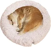 Pet Bed - Cat Beds for Indoor Cats | Plush Donut Dog Bed | Calming Pet Bed | Dog Round Bed | Warm Kitten Nest | Puppy Bed with Anti-Slip Waterproof Bottom | Soft Plush Cushion Bed | Pet Snooze Kennel