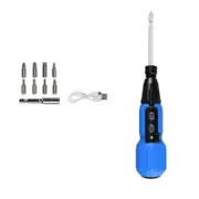 LED Light Rechargeable Cordless Electric Screwdriver Set Mini Power Tool + Bits