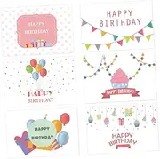 FOYTOKI 6 Pack Kids Birthday Cards Set with Theme Greeting Cards with Envelopes
