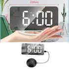 12/24H Digital Loud Alarm Clock with Bed Shaker LED Display Mirror Face Table