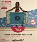 Justice Inflatable Hammock Pool Float Converts to Chair Drifter Saddle Blue New