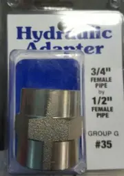 Hydraulic Adapter 3/4” FEMALE PIPE X 1/2” FEMALE PIPE