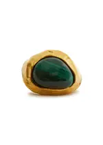 Alighieri The Mountain Rising 24kt Gold-plated Ring - Green M