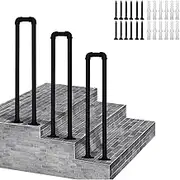 Outdoor Stair Metal Railing U Shape Transitional Rail for Indoor and Outdoor Stairs Grab Bar for Garden Deck Loft Stair Handrail with Step Rail Support
