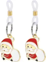 Niaspi Christmas Themed Non Piercing Fake Nipple Rings Nipple Noose Cute Santa Claus Snowflake Christmas Tree Dangle Nipplerings Xmas Fake Nipple Piercing Jewelry for Women