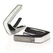 Thalia Exotic Shell Collection Black Chrome Guitar Capo, White Mother of Pearl