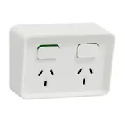 CLIPSAL Iconic O3025-XW - Double Weatherproof Power Point 10amp - White - IP54