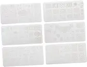 Healvian Nail Stamping Plates Stencils 6pcs Nail Art Plates for Women Men Manicure Set