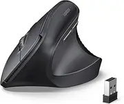 UGREEN 2.4GHz Wireless Ergonomic Vertical Mouse, 4000DPI Optical Tracking, 57° Ergonomic Angle, 6 Buttons, 12-Month Battery Life, 4 Adjustable DPI Levels Silent for Laptop, Desktop, MacBook