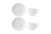 4pc Mikasa Chalk Kitchen Tableware Porcelain Espresso Cups Saucer Set