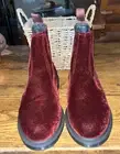 Dr. Martens AirWair FLORA VELVET Cherry Red Boots 8