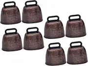 8pcs Copper Cattle Bells Jingle Bells Livestock Collar Decorations Lightweight Farming Accessories for Pets Red Antique Copper
