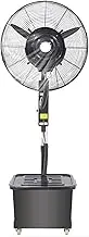 Outdoor Misting Fan for Patio, Portable Industrial Fan Floor Fan Pedestal Fan, Water Mist Cooling Spray Fan, 45°/90° Oscillation Fan, 3 Speeds,42L Water Tank Capacity(Adjustable,650mm (26in))
