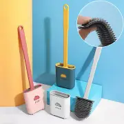 Silicone Toilet Brush with Toilet Brush Holder Creative Cleaning Brush Set ❤