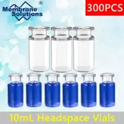 300-10ml Sample Vials,Headspace Glass Bottles Flat Bottom,Borosilicate Crimp Top