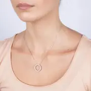 Luminesce Lab Grown Circle Pendant in 1 Carat Diamond with Silver Slider Chain