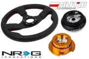 NRG 320mm 1.5" DP Race Leather Steering Wheel Red St 130H Hub Gen2.5 RG Release (for: Honda)