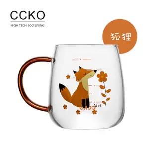 【CCKO】Q萌動物園 可愛動物玻璃杯 350ml 刻度玻璃杯(玻璃馬克杯)