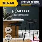 Artiss 2x Kitchen Bar Stools Bar Stool Counter Chairs Metal Black Barstools