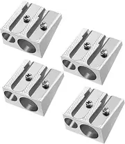 Generic 4pcs Pencil Sharpener Classroom Sharpener Handheld Sharpener Pencil Sharpener for School Manual Sharpener for Colored Pencils Pencil Sharper Silver Aluminum Alloy