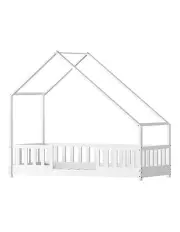 [Artiss] Single Frame Wooden Bed Frame in White