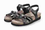 Mephisto Women's Halinka Black Sandanyl 800 Hook and Loop Ankle Strap Sandals