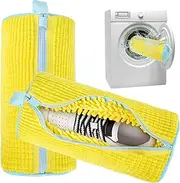 [Generic] Shoe Washing Machine Bag 2PCS, Laundry Shoe Bag with Zipper for Washer and Dryer, Reusable Shoes Cleaning Bag for All Shoes Types, Yellow
