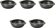 Set of 5, Black Round Au Gratin Large [7.1 x 5.7 x 2.1 inches (18 x 14.5 x 5.3 cm) | Setomonohonpo