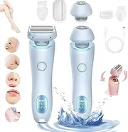 Modira Shaver, Modira Mermaid Shaver, Waterproof Electric Razor for Women, 2 in 1 Electric Shaver Razors for Women, Women Electric Shaver, Detachable Head, Waterproof Wet & Dry (Blue)
