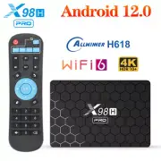X98H Pro Android 12 Smart TV BOX H618 2.4G 5G Wifi6 BT5.0 H.265 Media Player