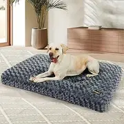Pawz Pet Bed Dog Beds,Soft Pet Bed Mat with Plush Velvet,Dog Crate Bed for Medium Large Dog,Machine Washable Dog Bed Pad, Swirl Pattern Dog Mattress Mat,Warm Mattress Cushion,Grey