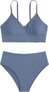 [Generisch] Girls' Bikini Set of 2 Children's Teenagers Swimsuits Plain Summer Swimsuit Spaghetti Straps Bikini Top Triangle Bikini Shorts Two Piece Tankini Sporty Beach Bikini 8-16 Years