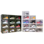 Magnetic Shoe Storage Box Drop Side/Front Sneaker Case Stackable Container Box