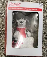 New Coca-Cola Glitter Polar Bear Coke Case 3.5" Christmas Ornament By Adler NIB