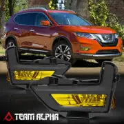 Fits 2017-2018 Nissan Rogue[Yellow]Fog Light Lamp w/Switch+Harness+Black Bezel (for: Nissan)