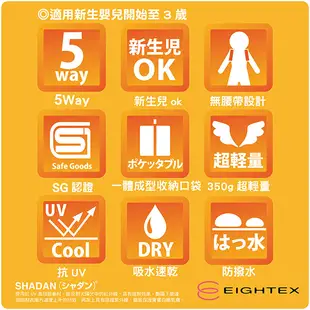 日本製Eightex-桑克瑪為好Cube五合一多功能背巾(灰) (7.8折)