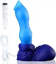 24.0 x 6.4cm(XL) Nothosaur GRAEMEN with Tube Monster Knot Ejaculating Dildo Furry Animal Anal Dildos with Suction Cup for Women Men Couple, Dog plug Platinum Silicone Fantasy Sex Toys Butt Anal Plug