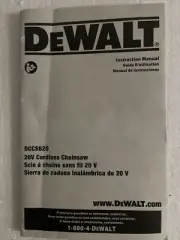 DeWalt DCCS620 20v cordless chainsaw, INSTRUCTION MANUAL ONLY*