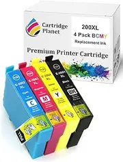 Cartridge Planet 4 Pack (1BK,1C,1M,1Y) Compatible Ink for Epson 200XL for Epson Expression Home XP-100 XP-200 XP-300 XP-310 XP-314 XP-400 XP-410 Workforce WF-2510 WF-2520 WF-2530 WF-2540
