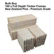 Bulk 100 Pack Full Depth Timber Beekeeping Frames Unassembled Wood Beehive
