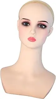 "Abbraccia" Female Mannequin Head Wig Display Model Manikin Head Hat Rack for Glasses Headbands