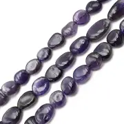 Natural Amethyst Smooth Pebble Nugget Beads 10-15mm 12-18mm 15.5" Strand