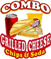 Combo Grilled Cheese Chips Soda DECAL (Choose Size) Concession Food Sticker