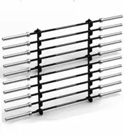 Wall Mounted Olympic Barbell Rack - Holds 10 Barbells