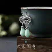 Chinese Style Electroplated Thai Silver Magnolia Democratic Style Retro Earrings