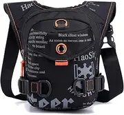 Motorcycle Leg Bag, Watertight Nylon Waist Pack for Cycling Hiking Travel, Cross Chest Drop Leg Bag with Large Capacity, Breathable Hip Belt Bag for Outdoor Sports Camping