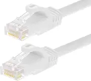 Monoprice Cat6 Ethernet Patch Cable - 1 Feet - White (12 Pack) Snagless RJ45, Stranded, 550MHz, UTP, Pure Bare Copper Wire, 24AWG - Flexboot Series