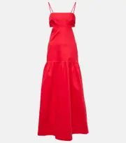 [Adriana Degreas] Adriana Degreas Cutout tiered cotton-blend maxi dress AU 14 red