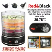 5 Trays 350W Food Dehydrator Jerky Maker LCD Fruit Dehydrator Dryer Home 35-70℃