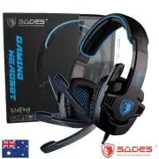 SADES WOLFGANG SA901 7.1 Surround Gaming Headset Microphone Chat Genuine USB
